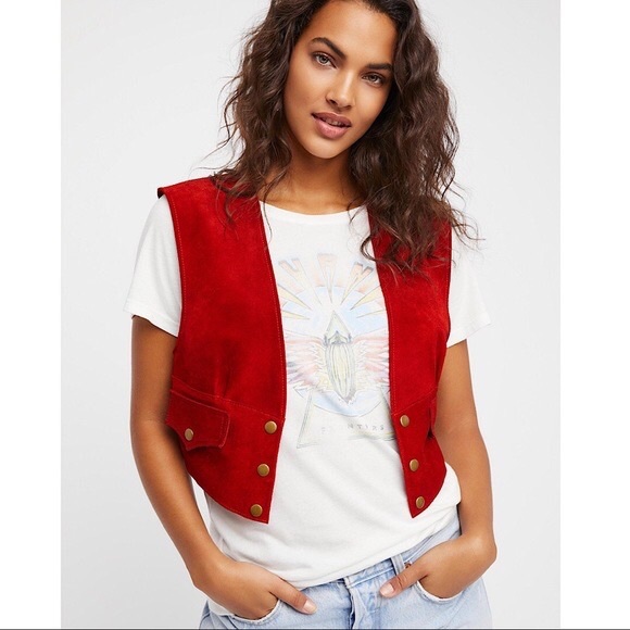 red suede vest
